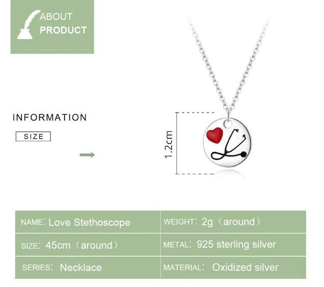 Necklace For Women Pendant Heart Coin 925 Sterling Silver