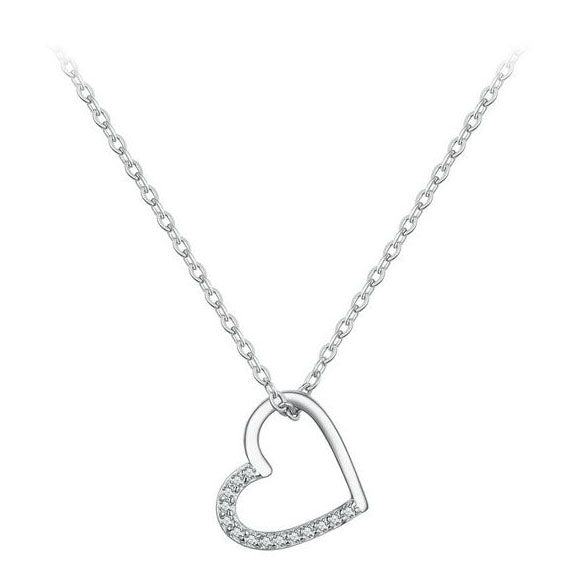 Love Necklace Pendant Link Chain Heart Sterling Silver