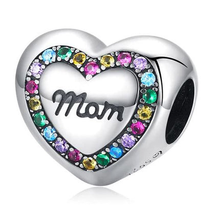 Mom Charm Heart 925 Sterling Silver