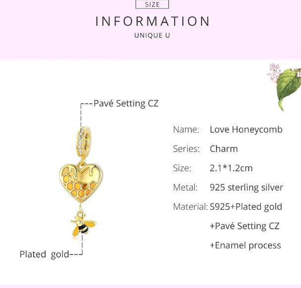 925 Sterling Silver Heart Charm  