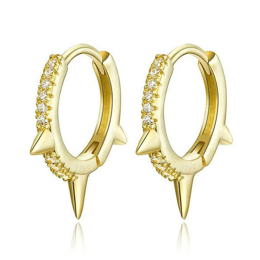gold spike Earrings For Women Hoop Punk