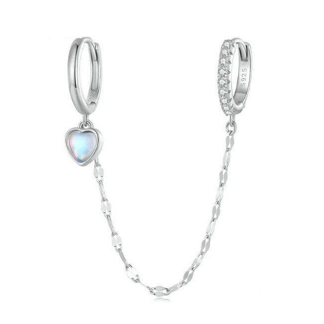 Sterling Silver Earrings For Women Hoop Heart 