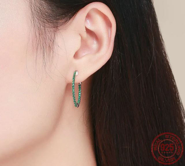 Earrings For Women Round Hoop 925 Sterling Silver