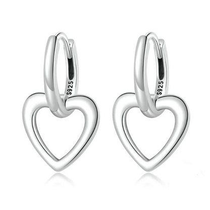 925 sterling silver drop heart earrings Ireland Lever Back