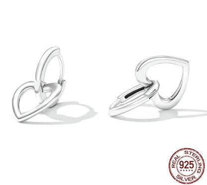 Hoop Earrings Drop Lever Back Heart