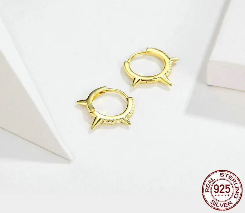 Earrings For Women Prong Hoop 925 Sterling Silver