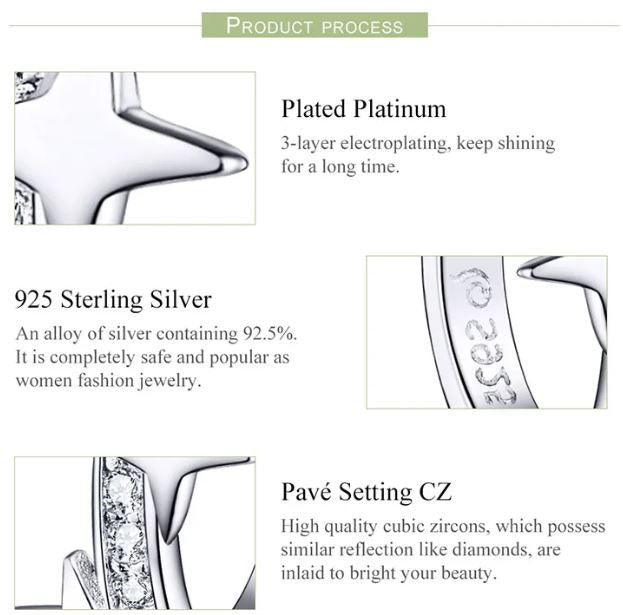 Earrings For Women Star Hoop 925 Sterling Silver