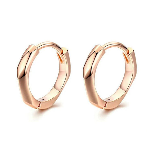 small hoop earrings rose gold round sterling silver