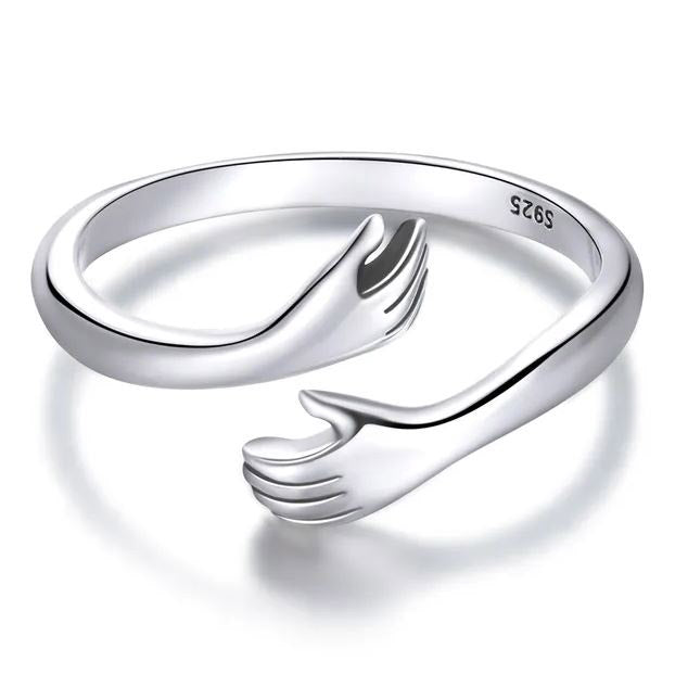 Ring For Women Friendship Open Hands 925 Sterling Silver