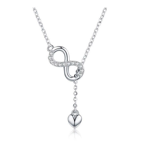 infinity necklace ireland sterling silver pendant with heart