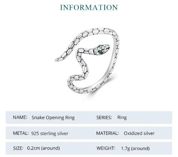 Ring For Women Irregular Snake  925 Sterling Silver