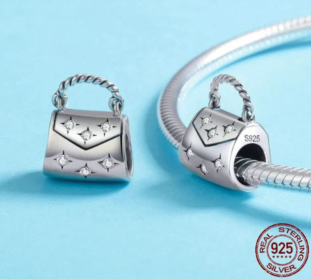 925 Sterling Silver Handbag  Charm For Women 