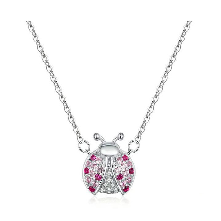 Sterling Silver Necklace For Women Ladybug  Insect 