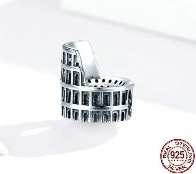925 Sterling Silver Rome Colosseum Charm For Women 