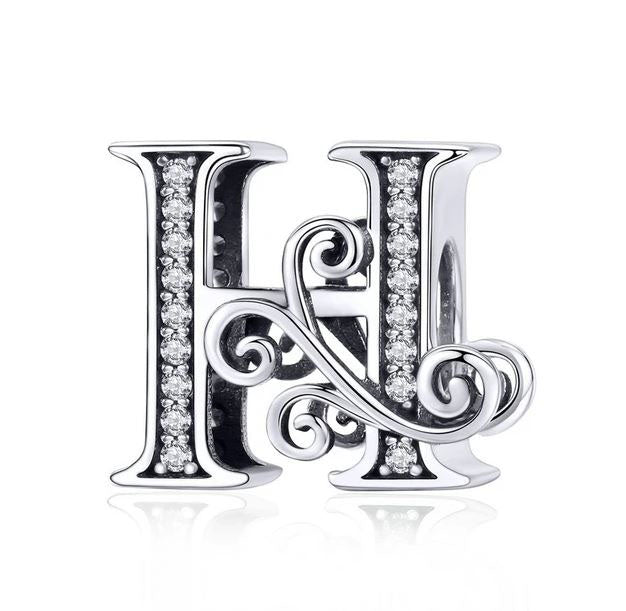  Charm Sterling Silver Alphabet Letter 