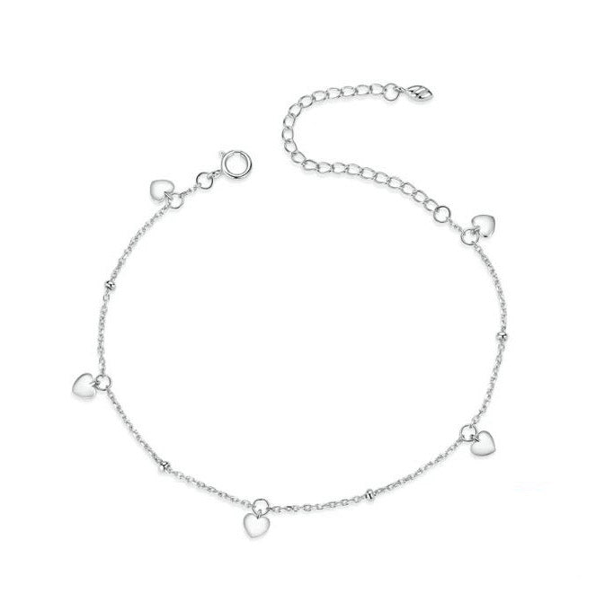 Sterling Silver Bracelet For Women Link Chain Loving Heart