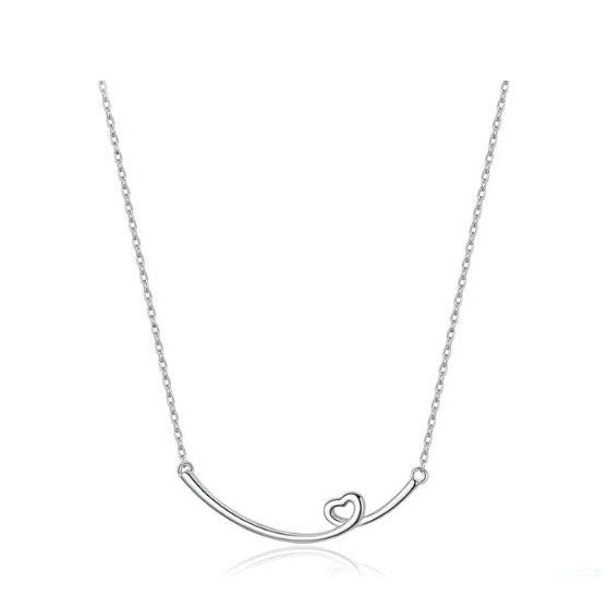 925 Sterling Silver Heart Necklace Pendant Link Chain