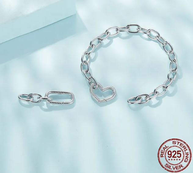 Bracelet For Women Woman Heart Charm 925 Sterling Silver
