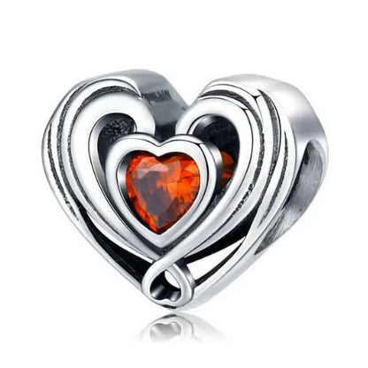 Charm For Women Love Openwork Heart 925 Sterling Silver