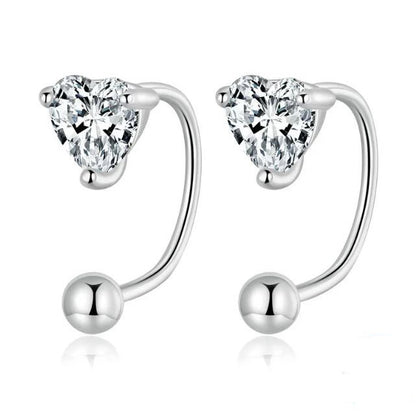 925 Sterling Silver Stud Earrings Heart