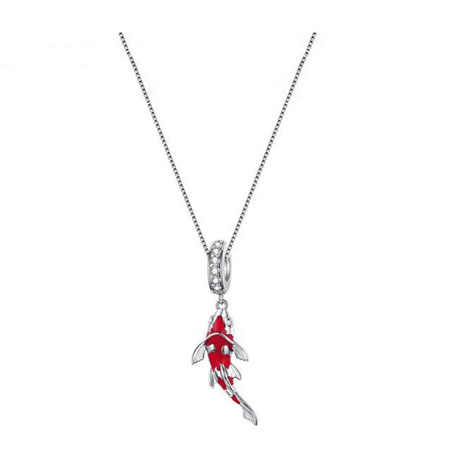 Sterling Silver Necklace For Women Lucky Koi  Fish