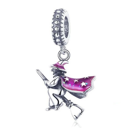 Sterling Silver Charm For Women Magic Witch 