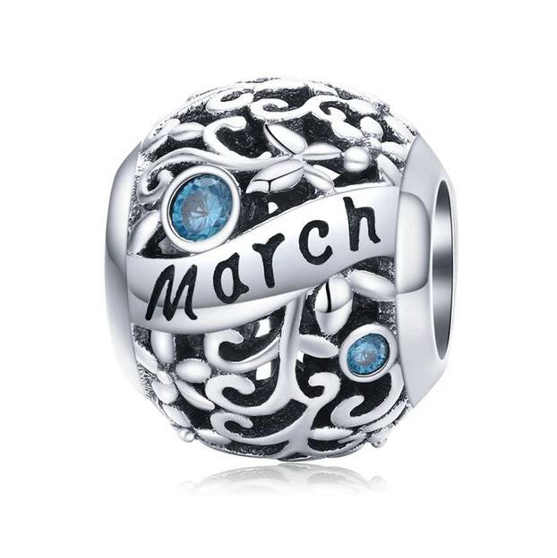 Women's Charm Birth Stone  Month Sterling Silver