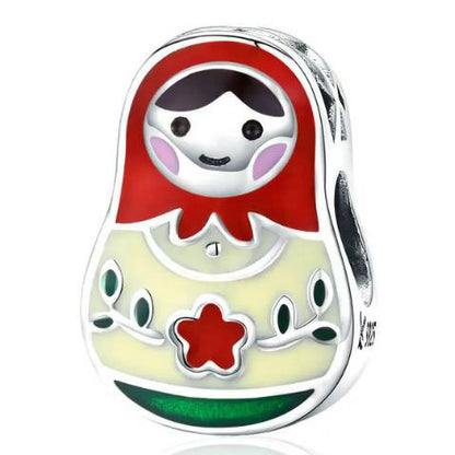 Sterling Silver Matryoshka Doll Charm For Women