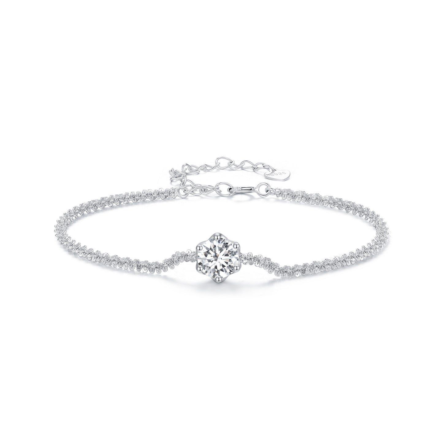 Silver Bracelet Tennis Moissanite Clear