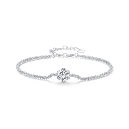 Silver Bracelet Tennis Moissanite Clear