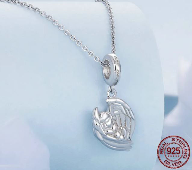 925 Sterling Silver Angel Baby Necklace For Women 45cm