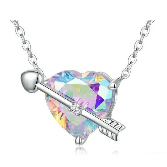 Sterling Silver Necklace For Women Cupid Arrow Heart