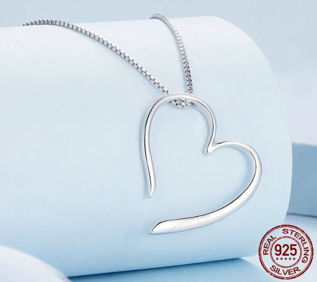 925 Sterling Silver Magic Heart Necklace For Women Simple