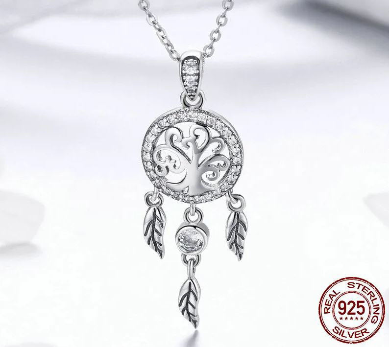 Necklace For Women Pendant Dream Catcher  925 Sterling Silver