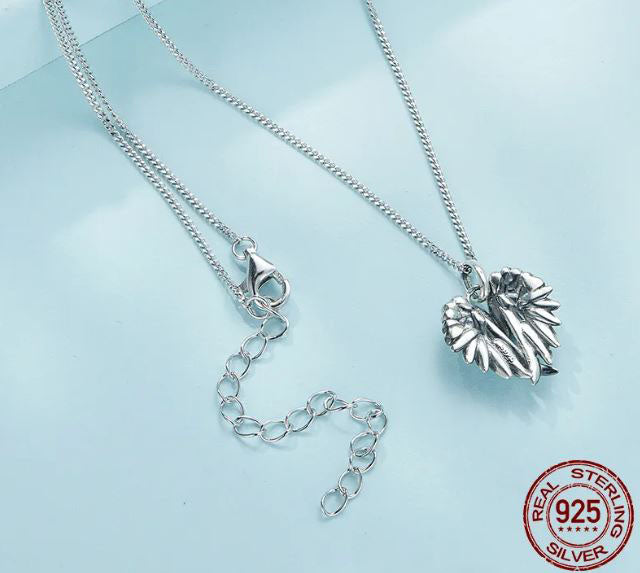 Necklace For Women Pendant Guardian Wings 925 Sterling Silver
