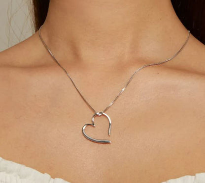 925 Sterling Silver Magic Heart Necklace  Simple
