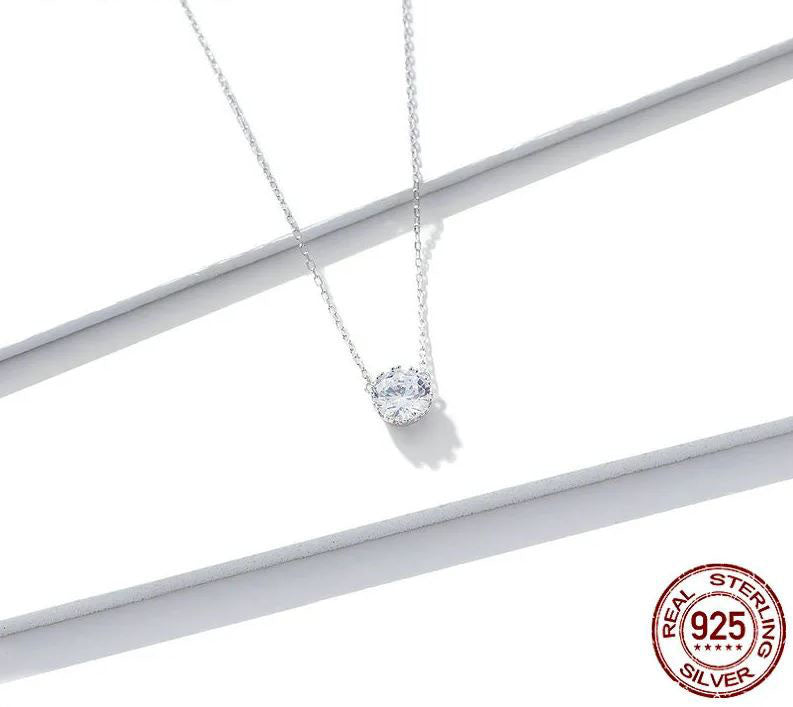 Necklace For Women Pendant Round 925 Sterling Silver