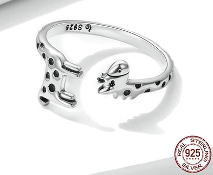 925 Sterling Silver Giraffe  Ring For Women 