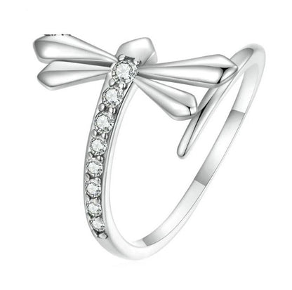 Dragonfly  Ring Open Adjustable Clear