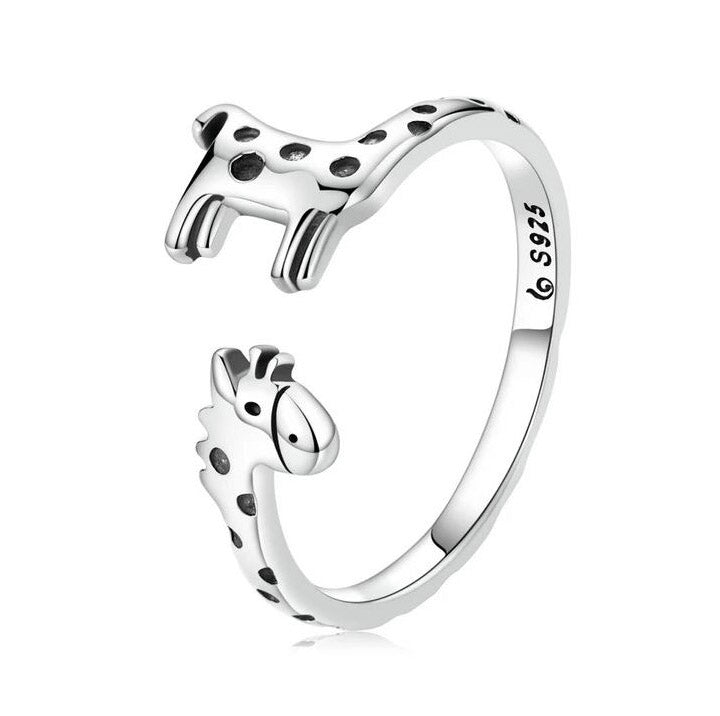 925 Sterling Silver Giraffe  Ring  