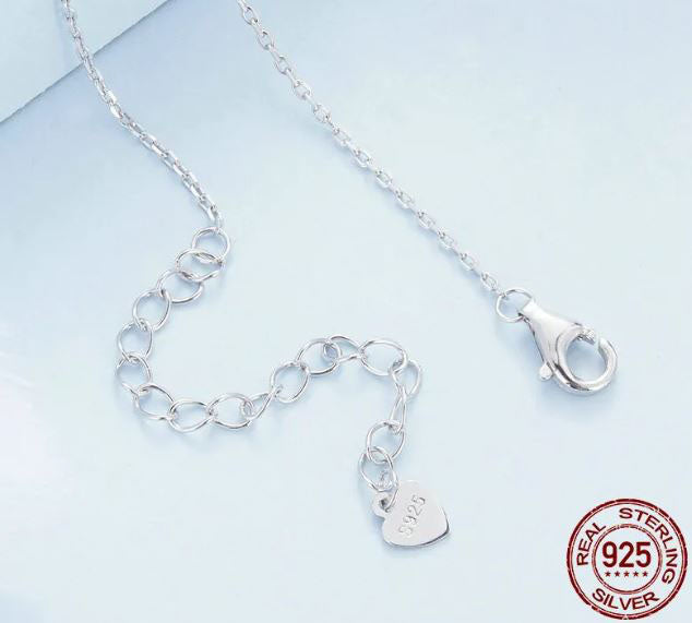 Necklace For Women Pendant Shimmering Heart 925 Sterling Silver
