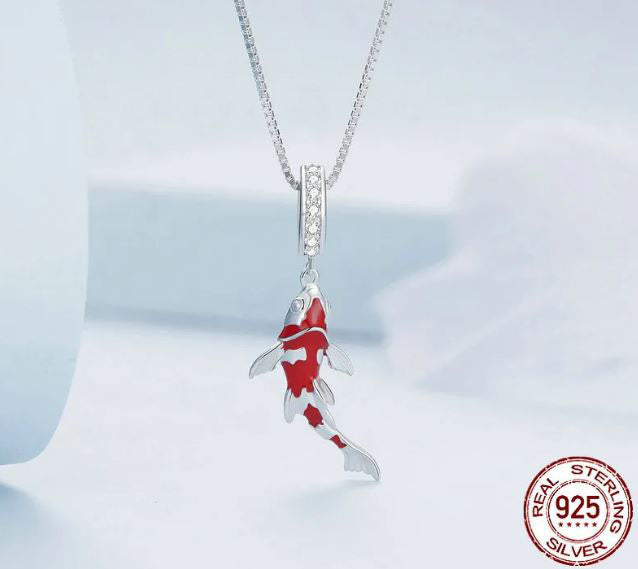 Necklace For Women Pendant Lucky Koi  925 Sterling Silver