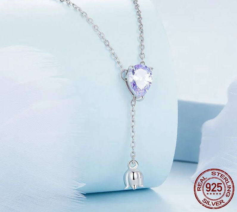 Purple Necklace Lily of the Valley Pendant Flower