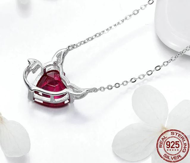 Pendant Necklace Red Little Devil Sterling Silver