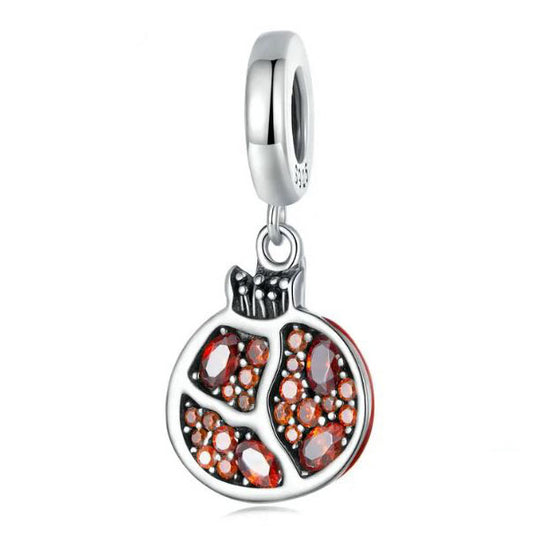 Sterling Silver Pomegranate  Charm For Women 