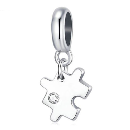 Sterling Silver jigsaw Charm For Women Puzzle  