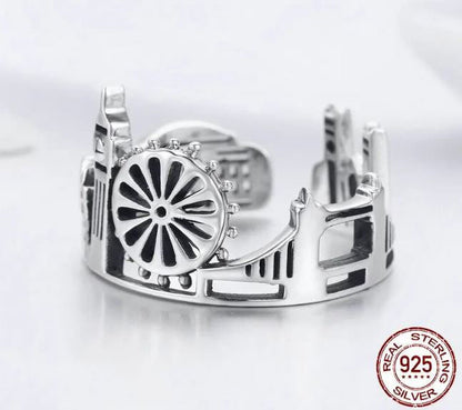 Adjustable Ring London City Open British Building Sterling Silver