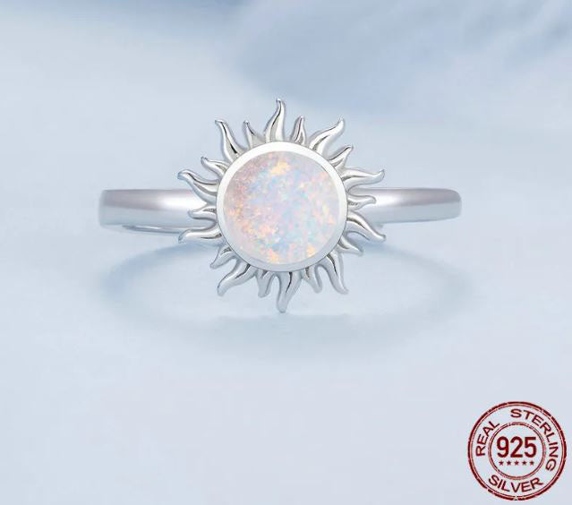 925 Sterling Silver Sun Ring  Colourful