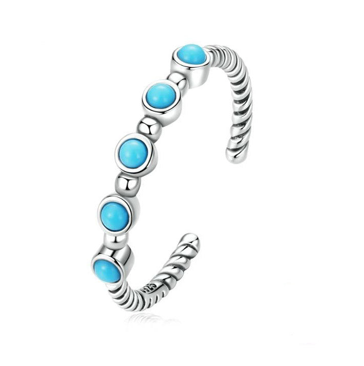 Twist Ring Round Adjustable Turquoise