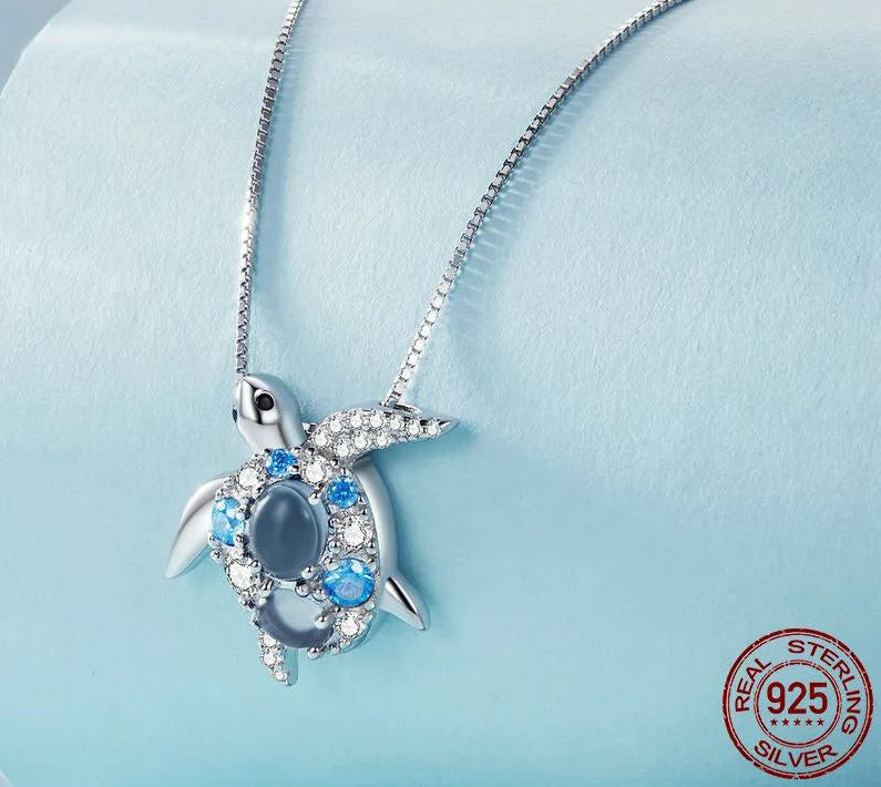 Necklace For Women Pendant Sea Turtle 925 Sterling Silver
